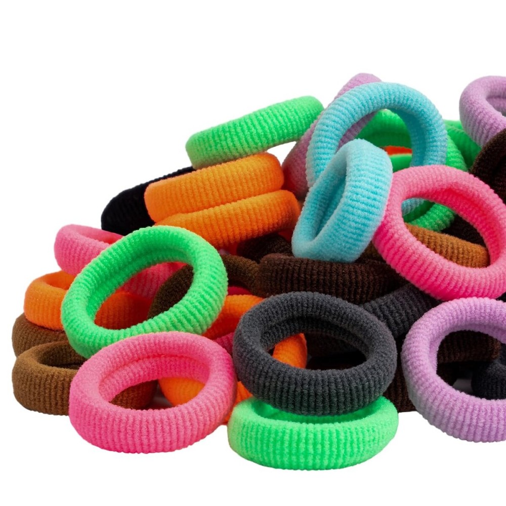 100 PCS Baby Hair Ties, Elastic Hair Bands Small Hair Ties for Girls Rubber Bands Elastic Ponytail Holders (Dark 10 Colors)