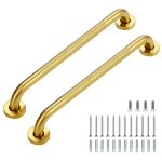 Grab Bars for Shower, 2 Pack 18-Inch Anti Slip Shower Handles for Elderly, Safety Shower Grab Bar, Stainless Steel Handicap Grab Bars for Bathroom,Toilet (Gold, 1 Diameter)