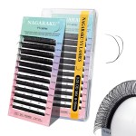 NAGARAKU YY Eyelash Extensions Supplies Y Lash 4D Easy Fan Russian Volume Crisscross YY Eyelashes Handwoven Y Shaped Mesh Wispy Clusters 12 Rows Pre Fanned Eye Lashes Black - 0.05DD (8-15mm) Mix