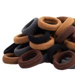 Lintopos 100 PCS Baby Hair Ties, Elastic Hair Bands Small Hair Ties for Girls Rubber Bands Elastic Ponytail Holders (Brown)