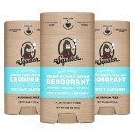 Dr. Squatch Natural Deodorant for Men - Odor-Squatching Aluminum Free - Coconut Castaway (2.65 oz, 3-Pack)