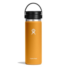 Hydro Flask Flex Sip Coffee Tumbler - Insulated Stainless Steel, Non Spill, Leak Proof Travel Coffee Cup 20 Oz Fossil Brown
