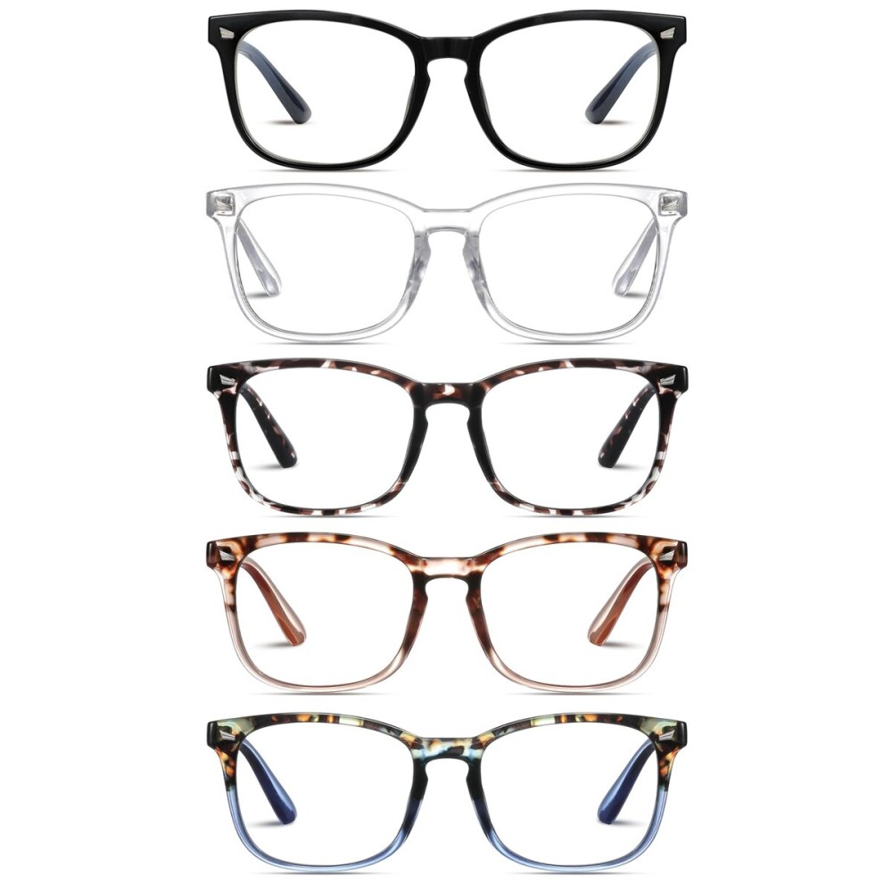 AIMISUV 5 Pack Reading Glasses for Women Men, Blue Light Blocking Computer Readers UV Glare(MulitColor2, 2.5x)