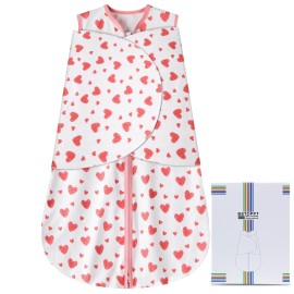 BSTOPPT Newborn Sleep Sack Baby Swaddle,Swaddle me 6-12 Month,3-Way Adjustable Wearable Blanket,100% Rayon Cotton Swaddling Sleeping BagTOG 0.5 (Love, 6-12 Months)