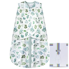 BSTOPPT Newborn Sleep Sack Baby Swaddle,Swaddle me 3-6 Month,3-Way Adjustable Wearable Blanket,100% Rayon Cotton Swaddling Sleeping BagTOG 0.5 (Leaf, 3-6 Months)