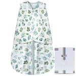 BSTOPPT Newborn Sleep Sack Baby Swaddle,Swaddle me 6-12 Month,3-Way Adjustable Wearable Blanket,100% Rayon Cotton Swaddling Sleeping BagTOG 0.5 (Leaf, 6-12 Months)