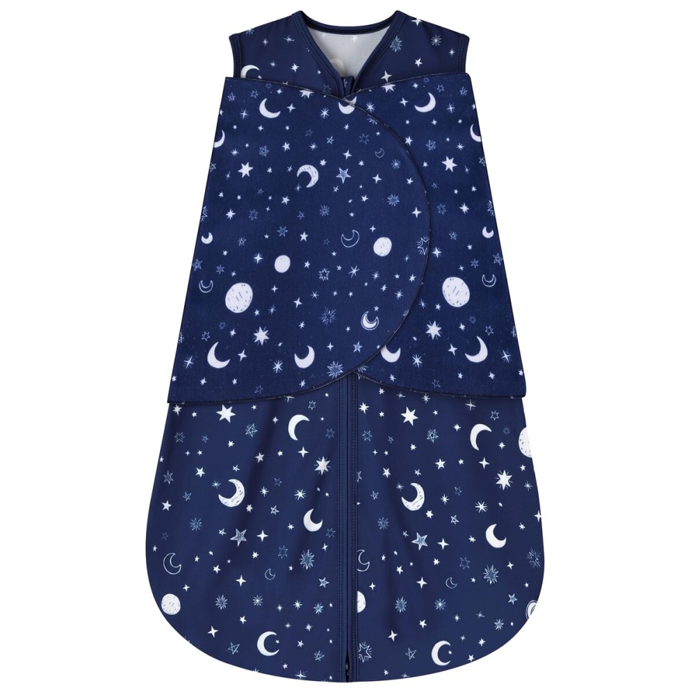 BSTOPPT Newborn Sleep Sack Baby Swaddle,Swaddle me 3-6 Month,3-Way Adjustable Wearable Blanket,100% Rayon Cotton Swaddling Sleeping BagTOG 0.5 (Starry Sky, 3-6 Months)