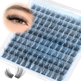 PHKERATA Natural Lash Clusters Eyelash Extensions Wispy Individual Lashes 120 pcs Eyelash Clusters 10-16 mm Mix Length DIY C Curvature Lashes Clusters, Soft and Lightweight