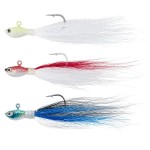 Dr.Fish 3 Pack Bucktail Jig Saltwater Fishing Jig Buck Tail Hair Lure Surf Fishing Bass/Striper/Mackerel/Halibut/Flouder Lure 1/2oz
