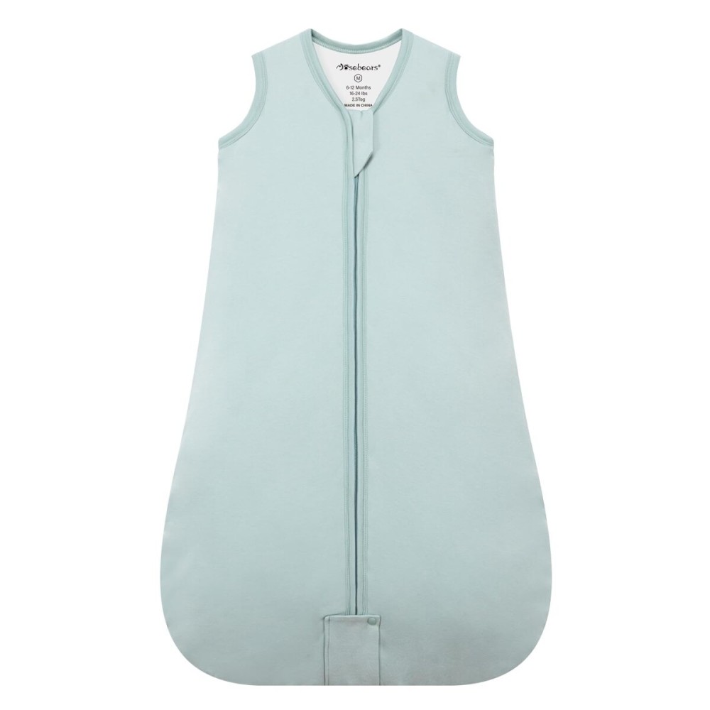 Mosebears Sleep Sack Baby Winter Wearable Blanket with 2-Way Zipper,2.5 TOG Cotton Sleep Sack Unisex (Calm Sage, 18-24 Months)