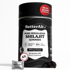Better Alt Pure Himalayan Shilajit Gummies with 100% Shilajit |High Potency Gold Grade| 60 Gummies for Energy Boost & Immune Support, 75%+ Fulvic Acid| Travel Friendly - Tamarind Flavor
