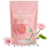 Mallowwax Hard Wax Beads, 1LB Pink Rose Wax Beans for Hair Removal, Waxing Beads Refill for Sensitive Skin, Perfect for Facial, Brazilian, Upper lip, Cheeks and Bikini Waxing at Home for Women Men