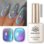 Born Pretty 9D Cat Magnetic Eye Gel Nail Polish Holographic Rainbow Gel Polish Blue Purple Soak Off U V LED Gel Polish Nail Art Design Manicure Salon DIY Home 15ML