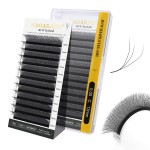 NAGARAKU W Shape Eyelash Extension 3D Volume Cluster Premade Fans Eye Lashes Faux Mink Matte Black Easy Fanning False Eyelashes (0.05mm C curl 13mm)
