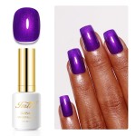 Imtiti Pearl Gel Nail Polish, 0.5 Fl Oz Dark Purple Glitter Gel Polish Shimmer Nail Gel Polish Sparkle Soak Off UV LED for Home DIY Nail Art Manicure Salon