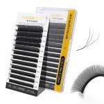 NAGARAKU W Shape Eyelash Extension 3D Volume Cluster Premade Fans Eye Lashes Faux Mink Matte Black Easy Fanning False Eyelashes (0.05mm C curl 8-12mm Mix)