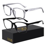 Oilway Blue-Light Blocking Glasses Computer Reading/Gaming/TV/Phones Glasses Fashion Anti Eyestrain UV Glasses for Women Men(H3-Black+Gray)