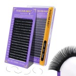 NAGARAKU Eyelash Extensions Individual Lashes Extensions Classic Lash Matte Black 16 Rows Soft Natural Matte Black Professional Beauty Salon Lash Supplies -0.07CC 8mm