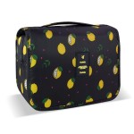 Lcsmaokin Large Capacity Toiletry Bag Travel Bag with Hanging Hook for Men and Women Waterproof Travel Cosmetic Bag Bathroom Storage Bag for Brushes Set,Full-Sized Shampoo,Accessories-Black Lemon