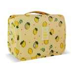 Lcsmaokin Large Capacity Toiletry Bag Travel Bag with Hanging Hook for Men and Women Waterproof Travel Cosmetic Bag Bathroom Storage Bag for Brushes Set,Full-Sized Shampoo,Accessories -Yellow Lemon