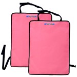 Enovoe Kick Mats - Set of 2 - Back of Seat Protector for Kids Feet - Car Seat Back Protector - Shields from Dirt and Scuffs - Durable Material - 16.8x32.8inch - Pink - Kick Mats Back Seat Protector