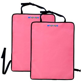Enovoe Kick Mats - Set of 2 - Back of Seat Protector for Kids Feet - Car Seat Back Protector - Shields from Dirt and Scuffs - Durable Material - 16.8x32.8inch - Pink - Kick Mats Back Seat Protector