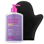 b.tan Insanely Dark Clear Self Tanning Gel with Mitt Kit | Glow Your Own Way Next Level Bundle - Quick Express Tanner for Face and Body with Applicator, Transfer-Proof, No Fake Tan Smell, 16 Fl Oz