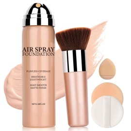QIUFSSE Airbrush Foundation Makeup Spray Full Coverage Foundation for Mature Skin,Long-lasting Airbrush Flawless Setting Spray,Waterproof Foundation for Smooth Radiant Skin (Natural/Warm Porcelain)
