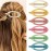 French Concord Hair Clips Claw - 6Pcs Side Slid Flat Hair Clips for Volume Strong Hold No Slip Grip Hair Claw Clips for Women Girls Thick Thin Hair (Matte Bright Oval(Medium,3.35 inches, 4.7 inches))