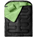 MEREZA Double Sleeping Bag for Adults Mens with Pillow, XL Queen Size Two Person Sleeping Bag for All Season Camping Hiking Backpacking 2 Person Sleeping Bags for Cold Weather & Warm