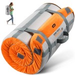 GAIALOOP 3 Inch Memory Foam Camping Mattress, Dual Layer Thick Sleeping Camp Pad for Car Tent Cot, Roll-Up Portable Glamping Floor Bed for Guests Sleepover[Kid: 62 * 23 * 3]