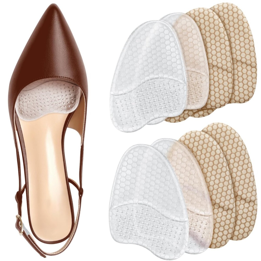 ZAIWOO Metatarsal Pads Women, Ball of Foot Cushions for Women, Heel Inserts for Women, Heel Pads for Shoes, (2 Pairs Foot Pads) High Heel Comfort Pads, Anti Slip, Full-wrap Design