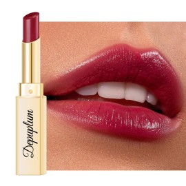Depuplum Dark Red Lipstick for Women Moisture Glossy Lipstick Shine Lip Gloss Sheer-Medium Coverage Long Lasting Lipsticks Tinted Lip Balm, DM68 Oxblood Red