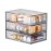 ZHIAI Stackable Storage Drawer, 3 Piece Acrylic Organiser for Cosmetics and Beauty Products, Suitable for Dressers, Bathrooms, Cabinets, Storage Rooms, Bedrooms and Home Organisers