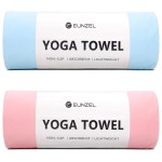 Eunzel 2 Pack Hot Yoga Towel Non Slip Yoga Mat Towel Non-Slip Sweat Absorbent Microfiber Towel for Hot Yoga, Pilates and Workout 72 x 26.5, Pink/Blue