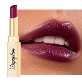 Depuplum Dark Purple Lipstick for Women Hydrate Glossy Lipstick Moisture Lip Gloss Sheer-Medium Coverage Long Lasting Lipsticks for Dry Lips, DM93 Grape Purple