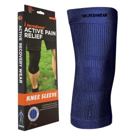 Incrediwear Knee Sleeve - Knee Braces for Knee Pain, Joint Pain Relief, Swelling, Inflammation Relief, and Circulation, Knee Support for Women and Men, Fits 16-18 Above Kneecap (Navy, Large)