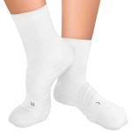 TechWare Pro Plantar Fasciitis Sock - Therapy Grade Targeted Cushion Compression Socks Men & Women. Ankle Brace Foot Sleeve & Arch Support for Achilles Tendonitis & Heel Pain Relief (Wht/Wht XLarge)
