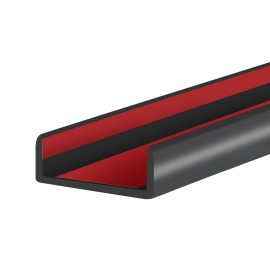 Rubber Edge Trim, 1-3/4 inches Self-Adhesive U Channel Edge Protector for Woods, Flexible U Shaped Peel and Stick Edge Banding, Edge Guard, Fit 1.75(44mm), 20Ft, Black