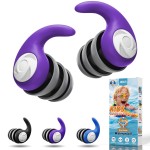 Waterproof Swimming Ear Plugs for Kids - 3 Pairs of Reusable Soft Silicone Swim Earplugs,Ear Protection for Children (4-12 Years Old) - Ideal for Surfing, Diving, Pool, Showering, and Water Sports