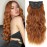 ALXNAN Clip in Hair Extension,Long Wavy Hair Extensions 20 Inch Orange Red 4PCS Thick Hairpieces for Women