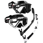 Aegend 2 Pack Snorkeling Gear for Adults, Dry Snorkel Set Panoramic View Enhanced Anti-Leak and Anti-Fog Technology, Adjustable Strap for Snorkeling Scuba Diving Swimming with Mesh Bag