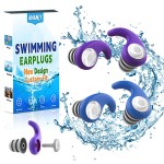 Waterproof Swimming Ear Plugs for Adults - 2 Pairs of Reusable Soft Silicone Swim Earplugs,Perfect for Surfing, Diving,Pool,Showering and Other Water Sports - Keep Water Out and Ear Protection