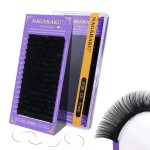 NAGARAKU Eyelash Extensions Individual Lashes Extensions Classic Lash Matte Black 16 Rows Soft Natural Matte Black Professional Beauty Salon Lash Supplies -0.05CC 11mm