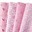 PlandRichW Pink Christmas Wrapping Paper 12 Sheets Folded for Girls Kids Adults, 20 x 29 inches Gift Wrap 4 Designs including HO Prints, Santa Claus, Snowflakes and Reindeer Holiday Collection