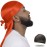 ForceWave Silky Durag for Men Wave Cap Satin Dorag for Men Women 360 Wave (Orange)