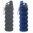 YCTMALL Collapsible Water Bottles Two Pack - Travel Sports Portable Silicone Water-proof Camping Bottle with Mountaineering Buckle (500ml, Dark Blue and Grey)