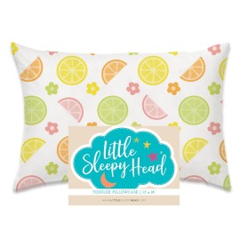 Little Sleepy Head Toddler Pillowcase, 100% Cotton & Hypoallergenic Pillow Case for Toddler Pillow, Snug Fit Envelope Pillowcase, 13x18 Pillowcase, Pilllow Sold Separately (Citrus Blossom)