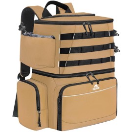 MATEIN Fishing Backpack, Water Resistant Fishing Tackle Box Bag with Rod Holders & Cooler, Gear Gifts for Men