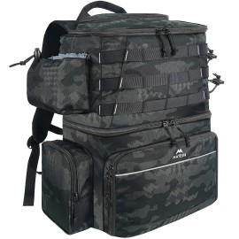 MATEIN Fishing Backpack, Water Resistant Fishing Tackle Box Bag with Rod Holders & Cooler, Gear Gifts for Men